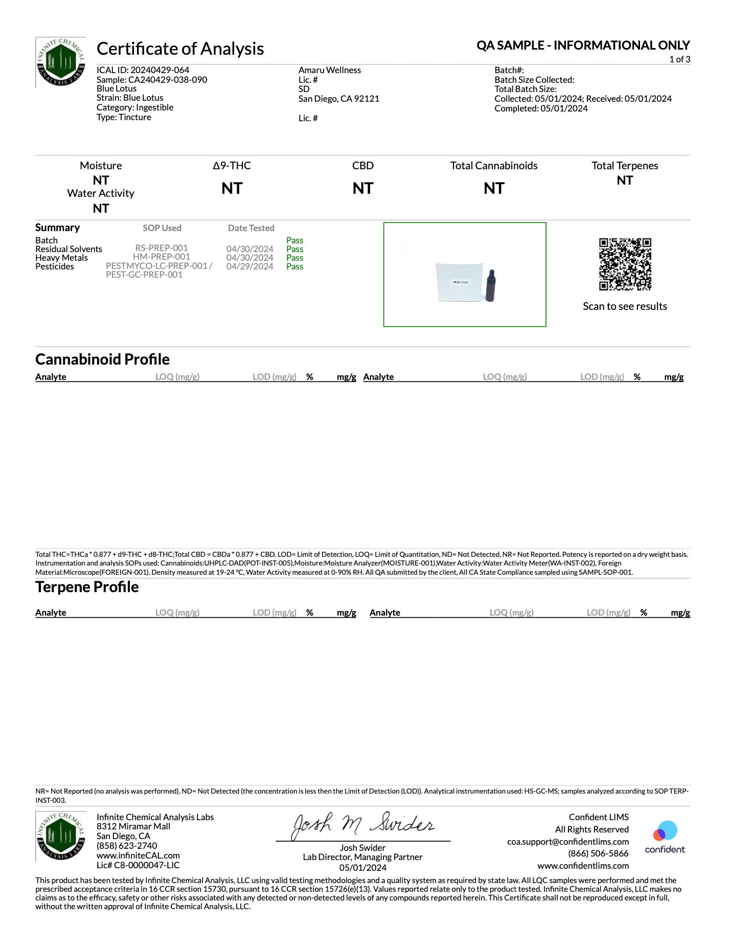 Full Spectrum Blue Lily Extract