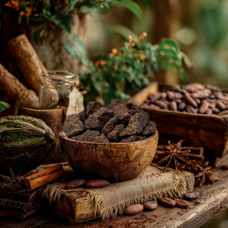 Limited Gift Edition — Ceremonial Cacao + Whole Cacao Beans in Wooden Tube